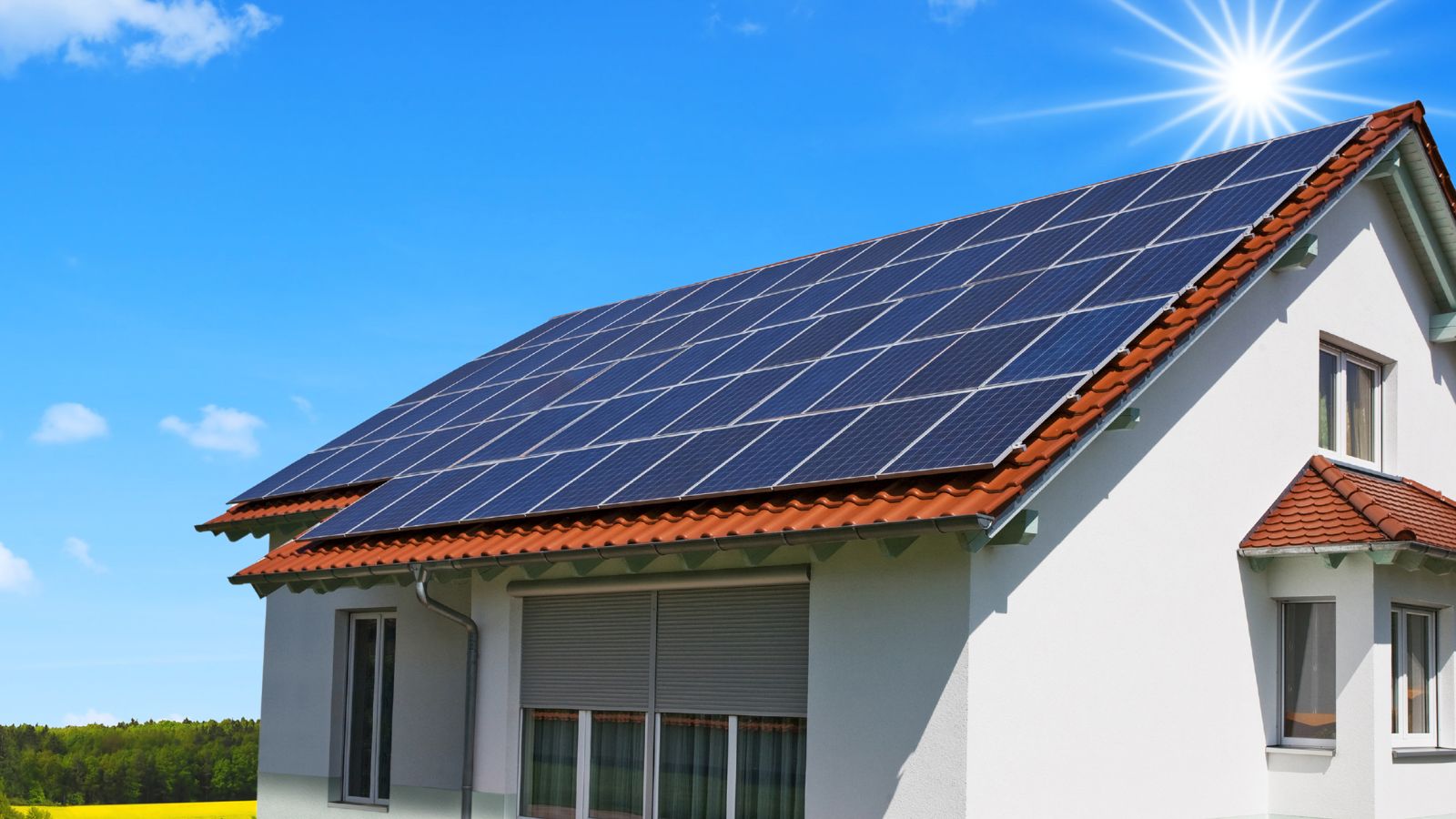 Rooftop solar panels installation